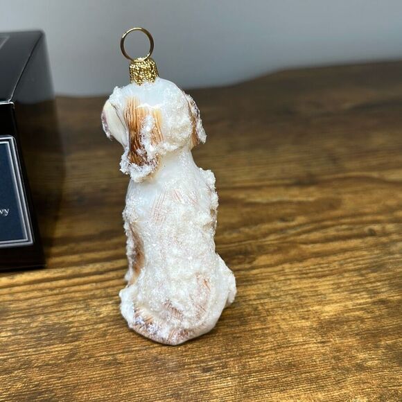 Joy To The World Collectibles - Goldendoodle Snowy Version Painted Glass Poland - Picture 3 of 10